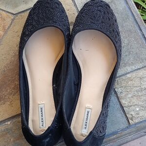 Alex Marie Elegant Black Lace Flats